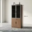 Wooden Office Cabinet with Glass Doors - 1