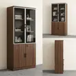 Wooden Office Cabinet with Glass Doors - 4