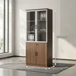 Wooden Office Cabinet with Glass Doors - 5