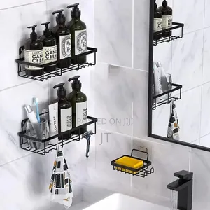 Multipurpose 5pcs Rectangular Shower Caddy Shelf/Wall Organizer