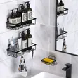 Multipurpose 5pcs Rectangular Shower Caddy Shelf/Wall Organizer - 1