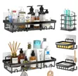 Multipurpose 5pcs Rectangular Shower Caddy Shelf/Wall Organizer - 3