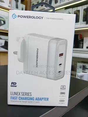 Powerology Lunex Series 3-Port Fast Charging Adapter - White