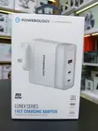 Powerology Lunex Series 3-Port Fast Charging Adapter - White - 3