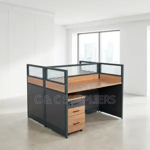Brown Shared Office Workstation Desk