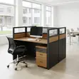 Brown Shared Office Workstation Desk - 3