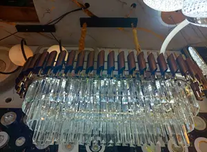 Multi-Tier Oval Crystal Chandelier