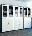 Half Glass Metallic Office Cabinet with 4 Swing Doors - 3