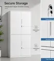 4 Door Lockable Metallic Storage Locker Box - 3