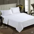 White 6x6 4pc Stripped Bedsheet Set - 2