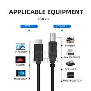 Kebo ya Printeri ya USB-C hadi USB-B 2.0 (1m)