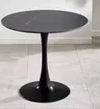 Meza ya Kulia ya Eames ya Mviringo ya 800mm na Msingi wa Metali - 1