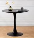 Meza ya Kulia ya Eames ya Mviringo ya 800mm na Msingi wa Metali - 3