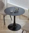 Meza ya Kulia ya Eames ya Mviringo ya 800mm na Msingi wa Metali - 5