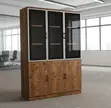 3-Door Wooden Glass Filing Storage Cabinet - 5