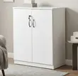 Kabati la Ofisi la Credenza Nyeupe lenye Milango 2 - 1