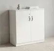 Kabati la Ofisi la Credenza Nyeupe lenye Milango 2 - 3