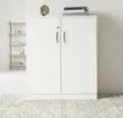 Kabati la Ofisi la Credenza Nyeupe lenye Milango 2 - 4