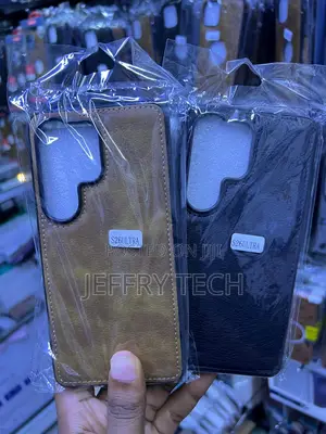 Leather Textured Back Cases for Samsung Galaxy S26 Ultra (Brown/Black)