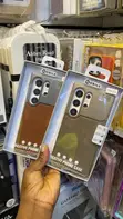 Leather Textured Back Cases for Samsung Galaxy S26 Ultra (Brown/Black) - 2