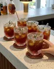 6 Pcs 350ml Retro Ribbed Highball Glasses - 1