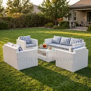 Sofa ya Rattan ya Nje ya Viti 6 Isiyoingiza Maji