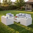 Sofa ya Rattan ya Nje ya Viti 6 Isiyoingiza Maji - 1