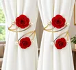 Adjustable Pearl Butterfly Flower Curtain Tiebacks - 1