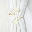 Adjustable Pearl Butterfly Flower Curtain Tiebacks - 2