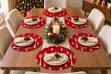 Set ya Vipande 6 vya Placemats za Mviringo za Mti wa Krismasi Nyeupe - 2