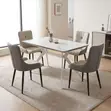 Modern 4 Seater Dining Set - White - 5