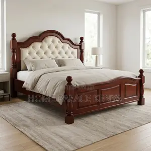 King Size Mahogany Padded Bed - Home Palace Kenya