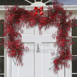 1.8m Artificial Red Ferns Ivy Garland