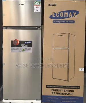 Ecomax 230L Mlango Mbili Nyeusi ya Fedha Jokofu