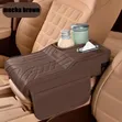 Car Armrest Pad Organizer with Cup Holders & Tissue Dispenser - 1