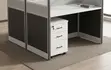 Ofisi ya Kazi ya Modula na Pedestal - Kahawia - 3
