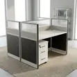 Ofisi ya Kazi ya Modula na Pedestal - Kahawia - 5