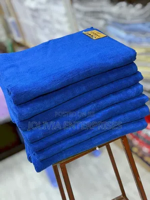 Taulo za Pamba za Camel Plain Blue (Ubora wa Hoteli)