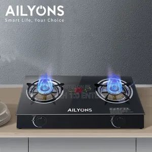 Ailyons Glass Top 2 Burner Gas Cooker