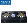 Ailyons Glass Top 2 Burner Gas Cooker - 2