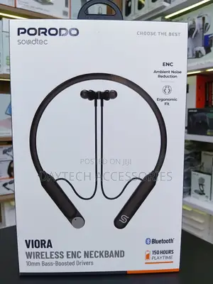 Porodo Soundtec Headphones za Neckband 1000mAh - Nyeusi