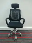 High Reclining Fabric Ergonomic Office Chair with Headrest - 2