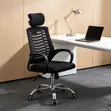 High Reclining Fabric Ergonomic Office Chair with Headrest - 3