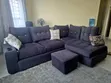 Seti ya Sofa ya L-Shape ya Viti 5 na Vikombe vya Vinywaji - 1