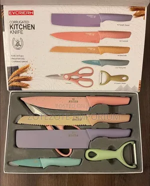 Macaroon Colourful Six-Piece Kitchen Knife Set