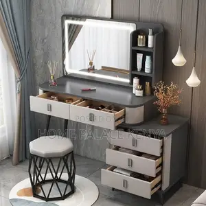 Makeup Organizer with LED Mirror - Black