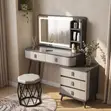 Makeup Organizer with LED Mirror - Black - 2