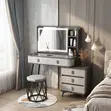 Makeup Organizer with LED Mirror - Black - 5