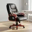 Manager's Reclining Office Chair with Wooden Armrests - 1