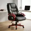 Manager's Reclining Office Chair with Wooden Armrests - 4